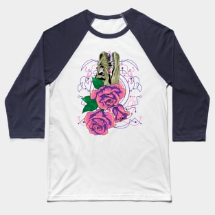 vintage rose skull Baseball T-Shirt